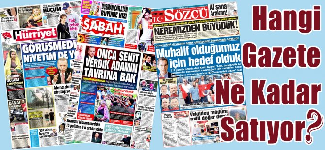 Hangi Gazete Ne Kadar Satıyor? 28 Ağustos – 3 Eylül 2017