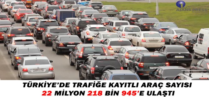 Türkiye’de Trafiğe Kayıtlı Araç Sayısı 22 Milyon 218 Bin 945’e Ulaştı