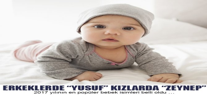 Erkeklerde “Yusuf” Kızlarda “Zeynep”