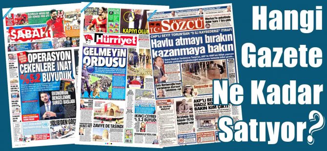 Hangi Gazete Ne Kadar Satıyor? 27 Ağustos - 2 Eylül 2018