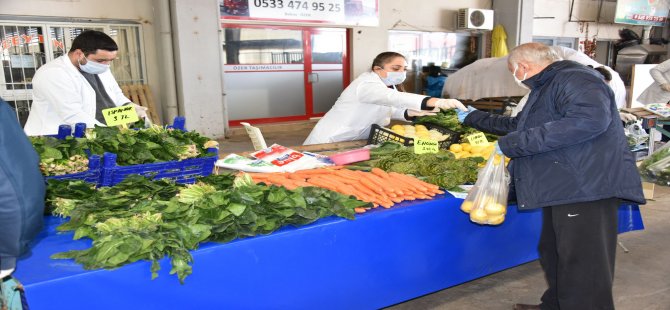 Aliağa Cumartesi Pazarında Koronavirüs Önlemleri