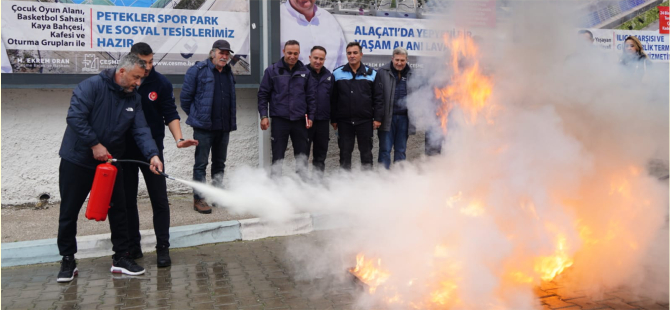 İzmir İtfaiyesi’nden Zabıta personeline yangın güvenlik eğitimi verildi