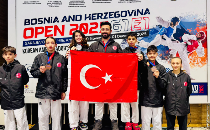 Aliağalı Taekwondocular Saraybosna’dan Madalyalarla Döndü