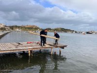 Foça’da İskeleler Yaza Hazırlanıyor